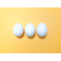 3つ並んだ白い卵の写真素材(1)