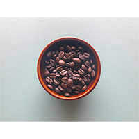 深煎りのコーヒー豆の写真素材