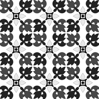 白黒の紋様調パターンタイル(1)模様