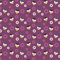 紫地のガーリーテイストのパターンタイル模様