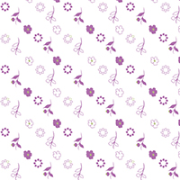 紫ベース多種の花柄のパターン模様