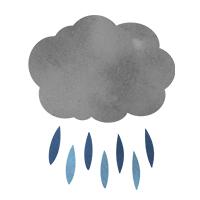水彩画風の雨雲のイラスト素材