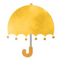 水彩画風の雨傘のイラスト素材
