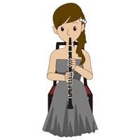 クラリネットを吹いている女性のイラスト 画像衆 デザインを簡単レベルアップ 写真 模様 イラストのダウンロードサイト