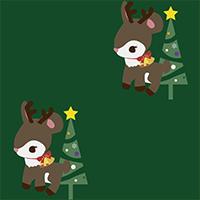 トナカイとクリスマスツリーのシームレス模様素材(2)