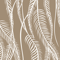 茶色地の観葉植物柄のパターンタイル模様