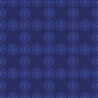 文様のような円形パターン模様素材(青)