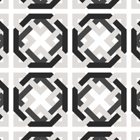 白黒の格子調パターンタイル(3)模様