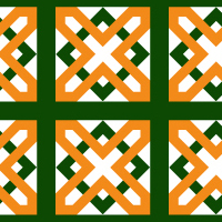 黄と緑の格子調パターンタイル(8)模様