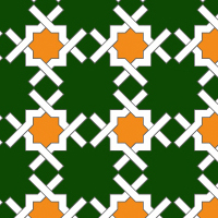 グリーンのパターンタイル(2)模様