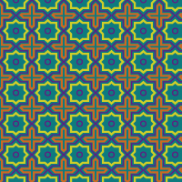 緑の幾何学調のパターンタイル模様