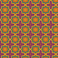 オレンジの幾何学調のパターンタイル模様