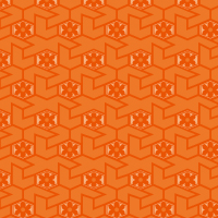 オレンジの着物柄パターンタイル模様