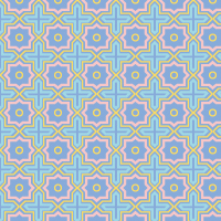 青の幾何学調のパターンタイル模様