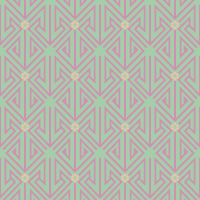 黄緑と紫の三角矢印パターンタイル模様