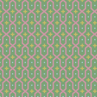 黄緑地のアラベスク調のパターンタイル模様
