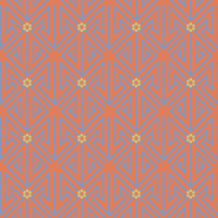 オレンジと水色の三角矢印パターンタイル模様