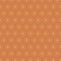 オレンジの六角形パターンタイル模様