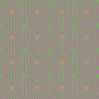 黄緑と紫の三角矢印パターンタイル模様