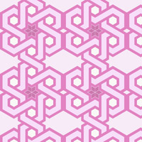 ピンクの寺院紋風のパターン模様