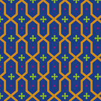 青地のアラベスク調のパターンタイル模様