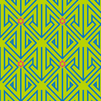 青と黄緑の三角矢印パターンタイル模様
