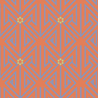 オレンジと水色の三角矢印パターンタイル模様