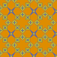 オレンジのダイヤ風のパターンタイル模様