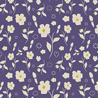 紫とベージュの和風の花柄パターン模様