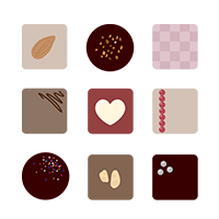9種のチョコレートのイラスト素材