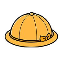 黄色い交通安全帽のイラスト素材