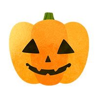 ハロウィンの怖いかぼちゃのイラスト素材