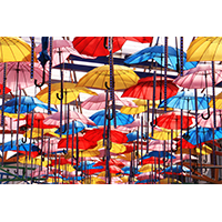 カラフルな傘の写真素材