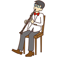 クラリネットを吹いている男性(2)のイラスト素材