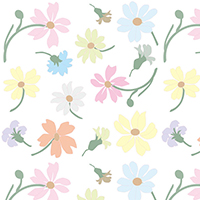キク科の花のパターン素材(パステルカラー)