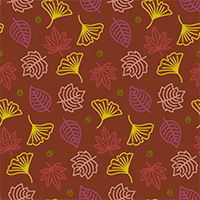 紅葉とイチョウの葉のシームレス模様素材(3)