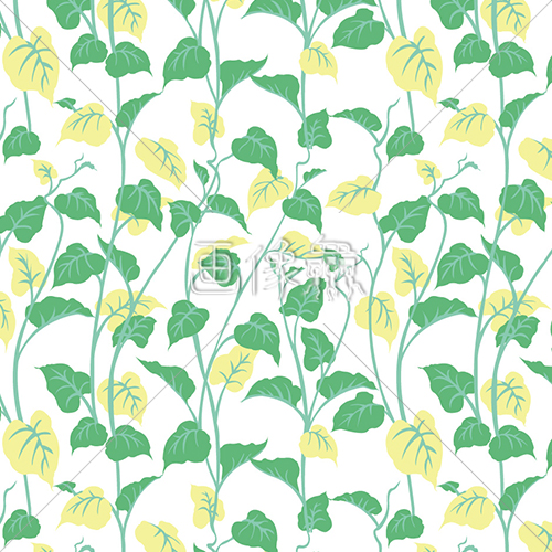 黄緑の葉っぱパターン模様