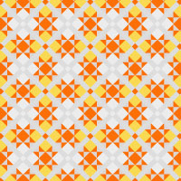 グレーとオレンジのパターンタイル模様