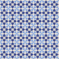青の小花アート調のパターン模様