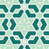 緑の六角形パッチワークパターン模様