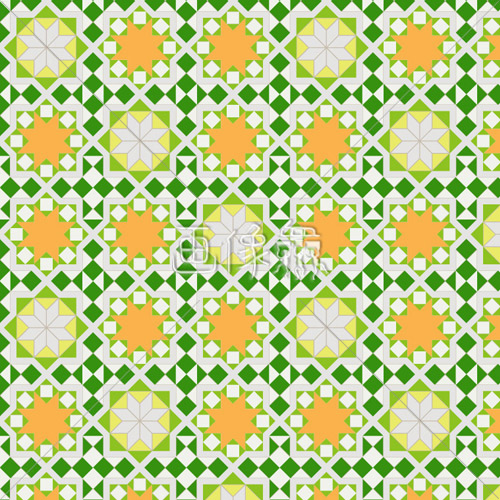 緑と白地の花と太陽風のパターンタイル模様 画像衆 デザインを簡単レベルアップ 写真 模様 イラストのダウンロードサイト