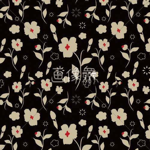黒とベージュの和風の花柄パターン模様 画像衆 デザインを簡単レベルアップ 写真 模様 イラストのダウンロードサイト