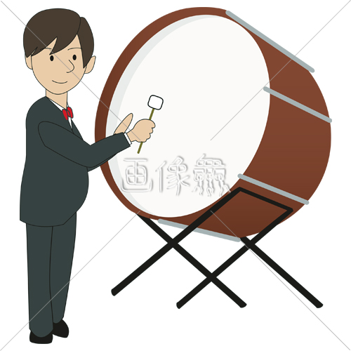 大太鼓を叩いている男性の 2 イラスト 画像衆 デザインを簡単レベル