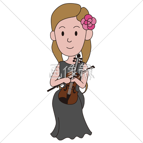 ヴァイオリンを弾いている女性の 1 イラスト 画像衆 デザインを簡単レベルアップ 写真 模様 イラストのダウンロードサイト