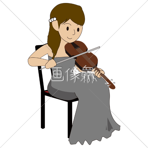 ヴァイオリンを弾いている女性の 2 イラスト 画像衆 デザインを簡単