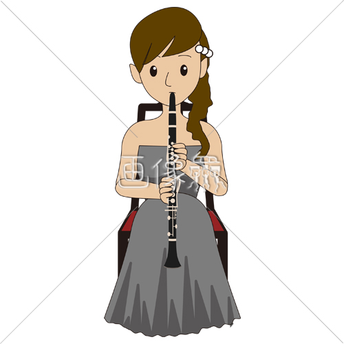 クラリネットを吹いている女性のイラスト 画像衆 デザインを簡単レベルアップ 写真 模様 イラストのダウンロードサイト