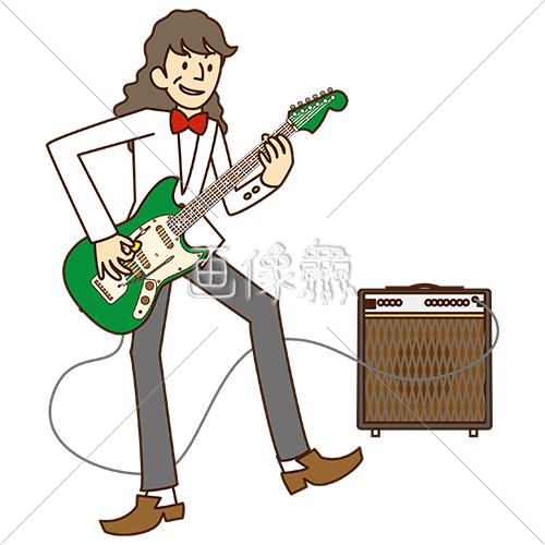 ギターを弾いている男性のイラスト 画像衆 デザインを簡単レベルアップ 写真 模様 イラストのダウンロードサイト