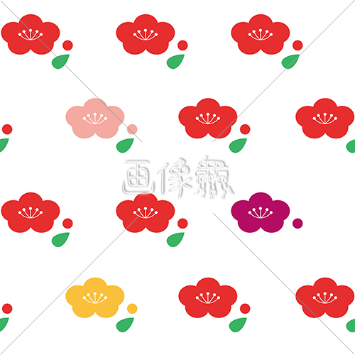 梅の花のシームレス模様素材 4 画像衆 デザインを簡単レベルアップ 写真 模様 イラストのダウンロードサイト